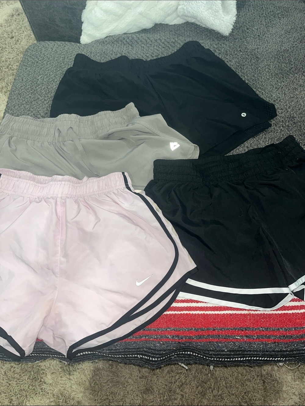 Women’s ' Pink, Black, and Gray Athletic Shorts Set